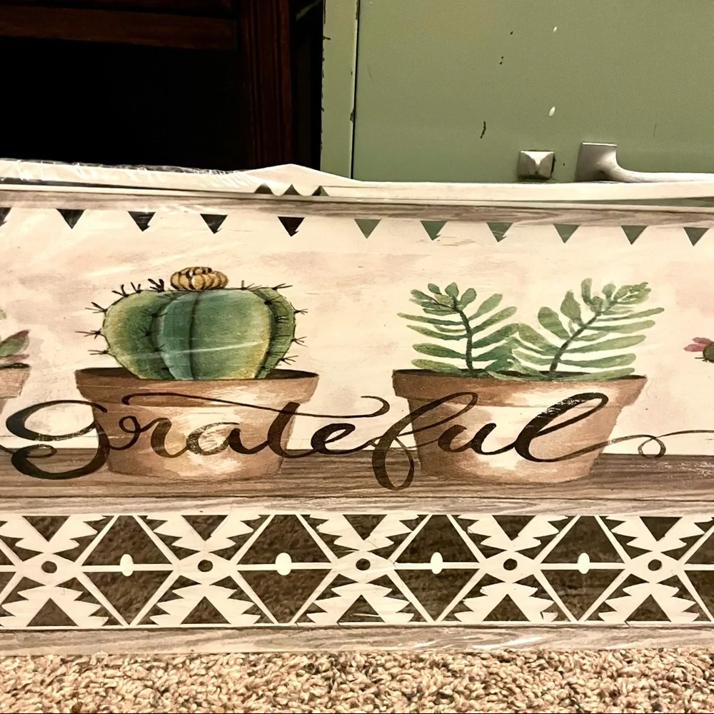 NEW Large Heavy Duty Steel Plasma Cut Grateful Succulent Metal Sign